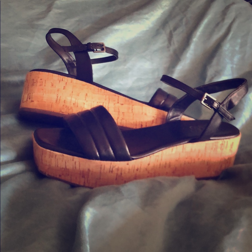 Franco Sarto Black Cork  Ioli 10 Leather